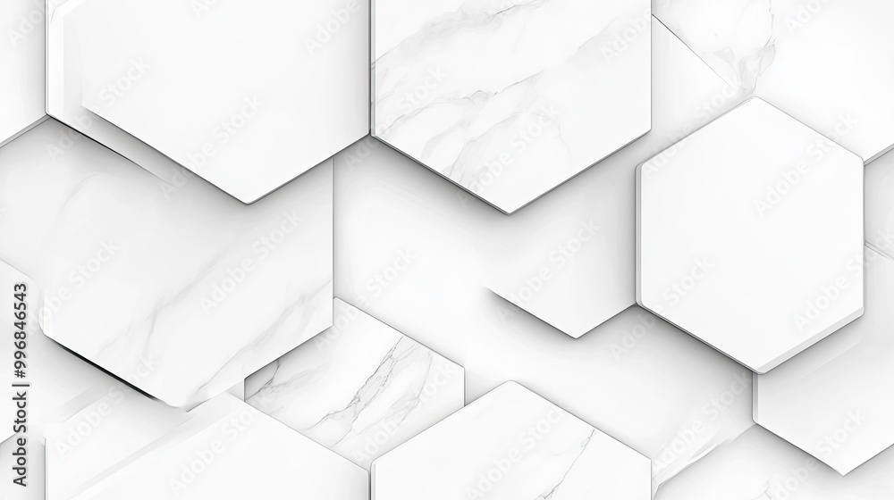 This seamless pattern showcases grey and white marble hexagon tiles, ideal for enhancing modern interior designs with a stylish and sophisticated touch SEAMLESS PATTERN This seamless pattern showcases grey and white marble hexagon tiles, ideal for enhancing modern interior designs with a stylish and sophisticated touch SEAMLESS PATTERN