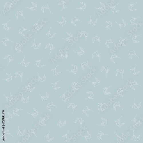 blue floral doodle colorful seamless pattern