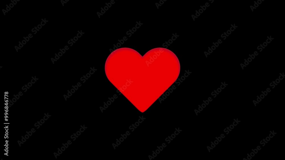 Red heartbeat animation animation with black background.