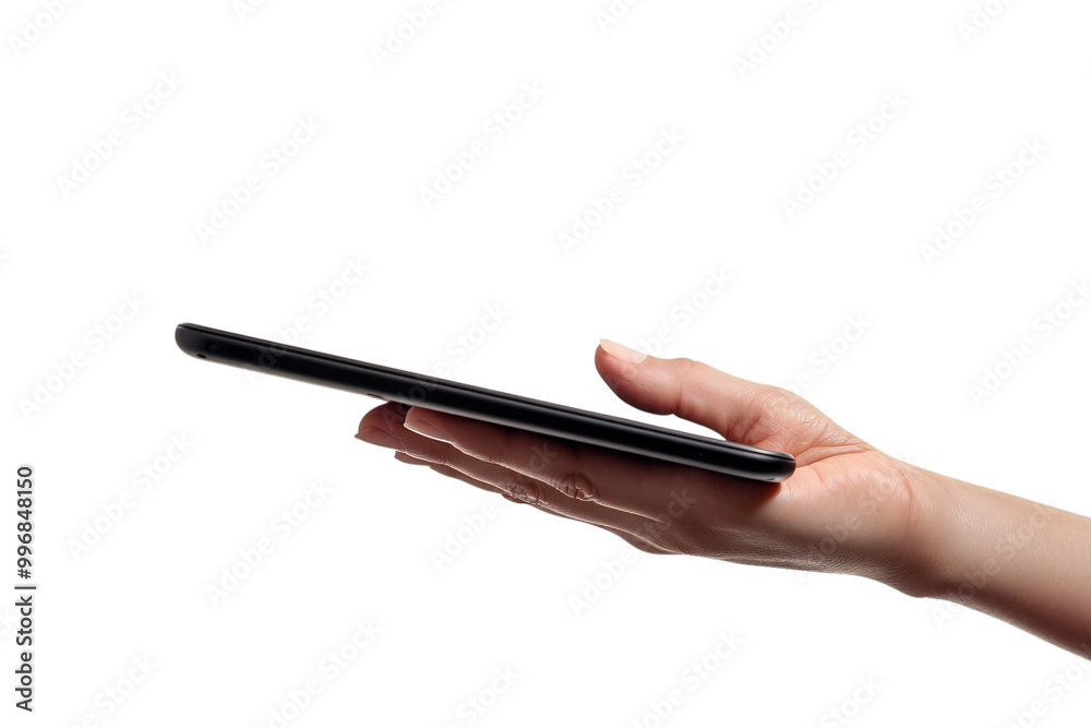 Digital Tablet Mockup with Blank Screen Held by Hands, Isolated on White Background, Perfect for Tech Designs, App Displays, and Digital Device Templates Digital Tablet Mockup with Blank Screen Held by Hands, Isolated on White Background, Perfect for Tech Designs, App Displays, and Digital Device Templates