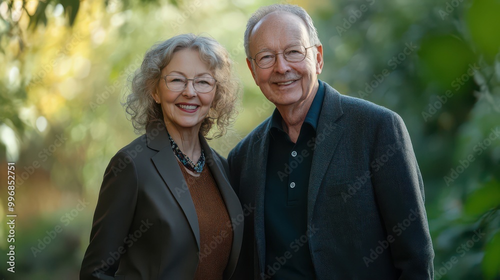 Happy Senior Couple Enjoying Nature Together