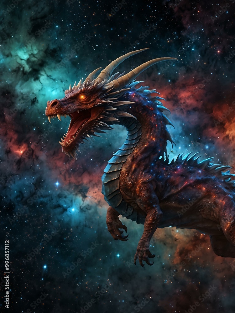 Celestial Dragon in Galactic Nebula Celestial Dragon in Galactic Nebula