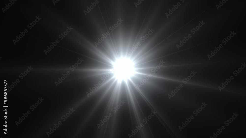 white optical light lens flare texture effect background 4K stock video.	