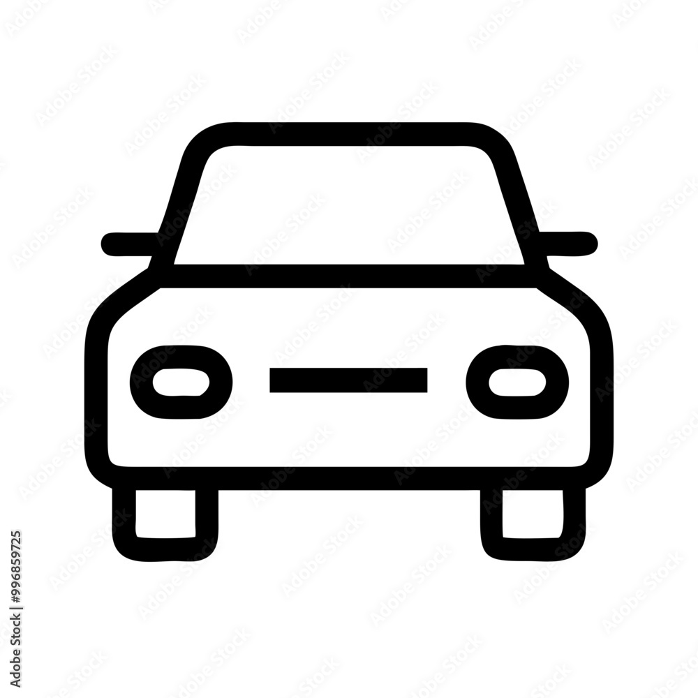 Outline front view car icon representing transportation and automotive design
Outline front view car icon representing transportation and automotive design