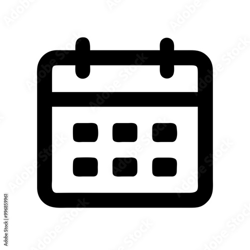 Outline calendar icon representing scheduling and organization in a minimalist design
