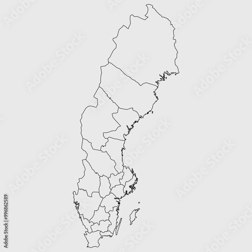 Sweden map isolated vector