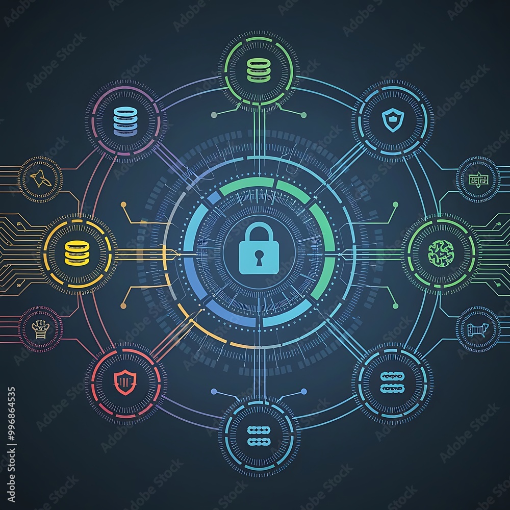 Abstract blue technology cybersecurity concept design Abstract blue technology cybersecurity concept design