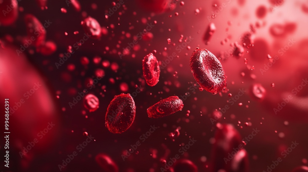 Fototapeta premium Red blood 3D design for a scientific background