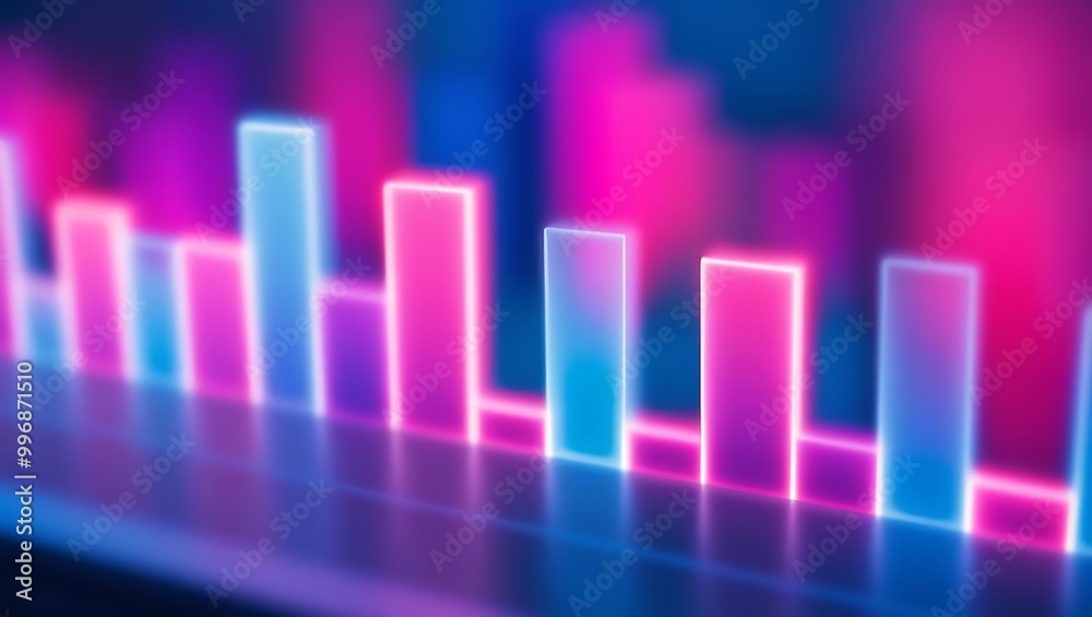 Finance, 3D coins, Market success, Bar graph, Blue background