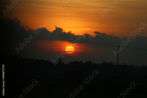 sunset over the forest