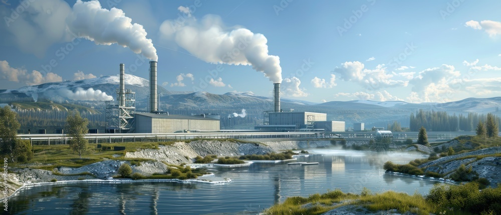 Geothermal Energy Infrastructure in Natural Landscape Geothermal Energy Infrastructure in Natural Landscape