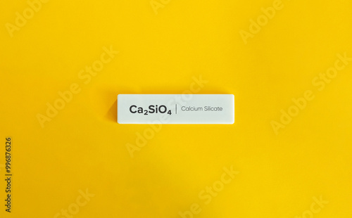 Calcium Silicate, Ca₂SiO₄. Chemical Compound Containing Calcium. Chemical Formula and Name. photo