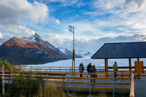 Beautiful views of the Perito Moreno Glacier in Argentine Patagonia. One of the most important tourist destinations in South America