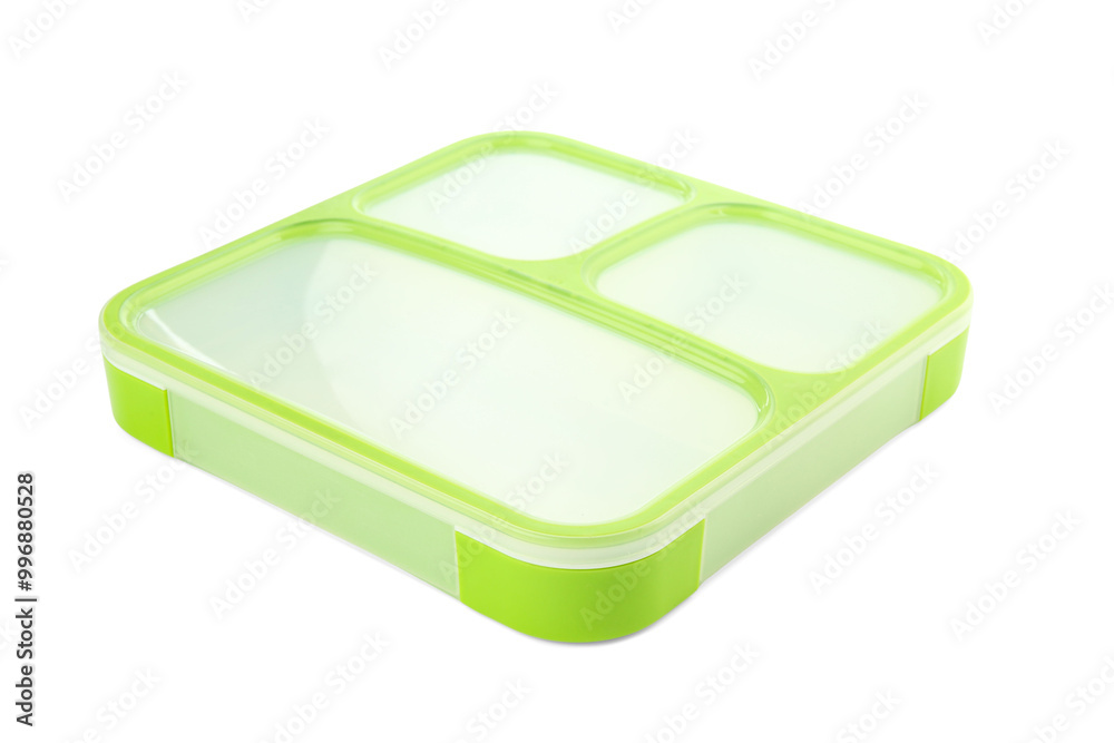 One plastic lunch box isolated on white One plastic lunch box isolated on white