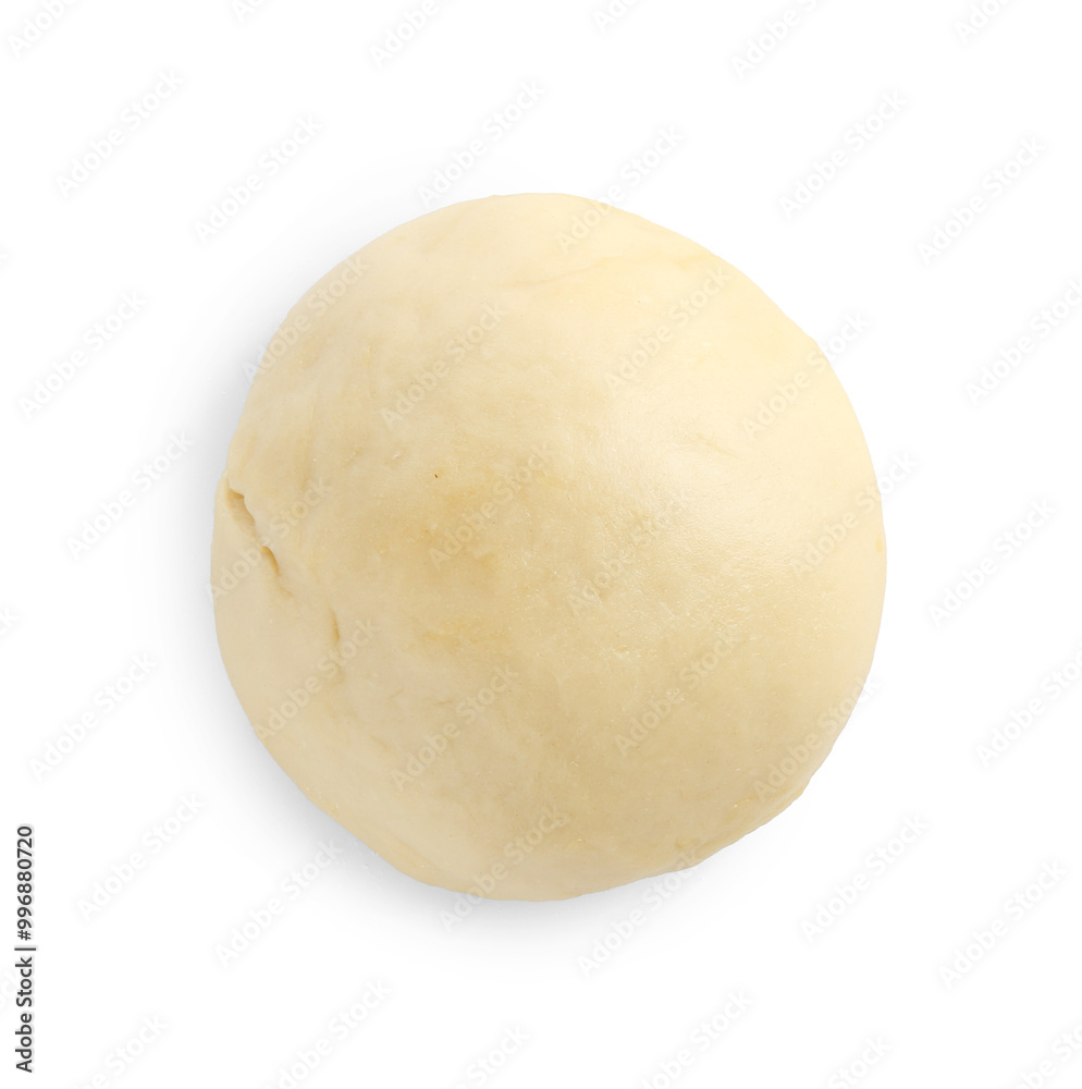 Cooking homemade pie. Raw dough isolated on white, top view Cooking homemade pie. Raw dough isolated on white, top view