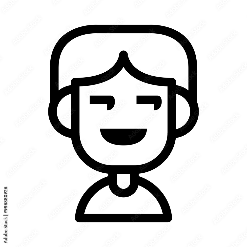 Boy Smirk Emoji Avatar Icon. Simple People Vector Illustration. Boy Smirk Emoji Avatar Icon. Simple People Vector Illustration.