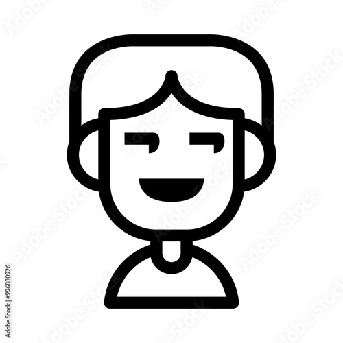 Boy Smirk Emoji Avatar Icon. Simple People Vector Illustration.