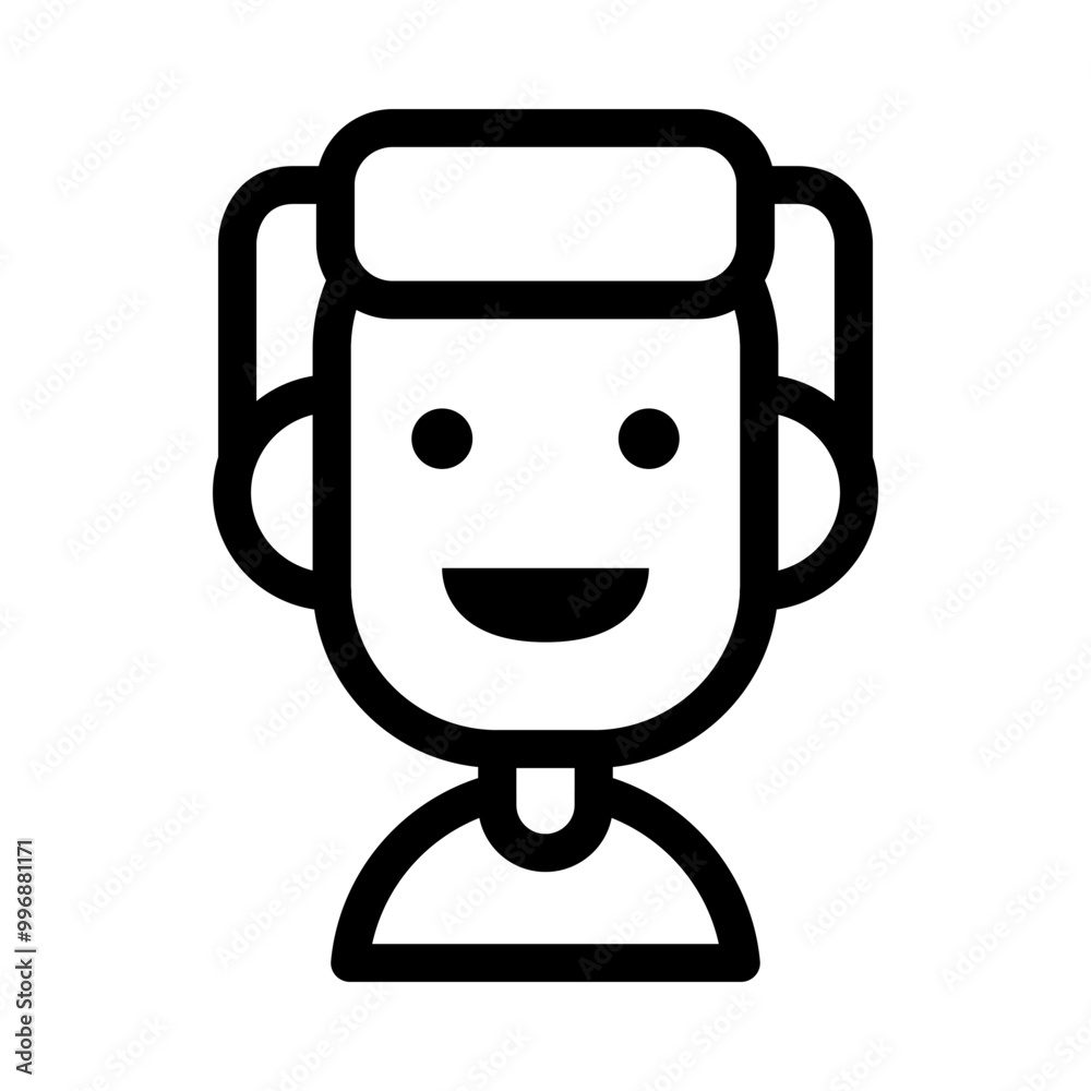 Boy Smile Expression Avatar Icon. Simple People Vector Illustration. Boy Smile Expression Avatar Icon. Simple People Vector Illustration.