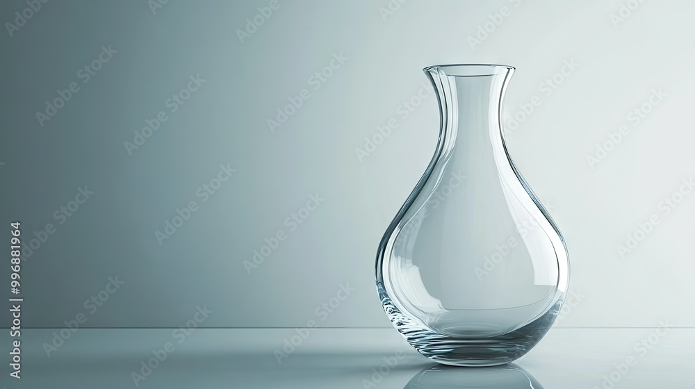 A tapered glass vase on a clean surface, leaving ample room for text.