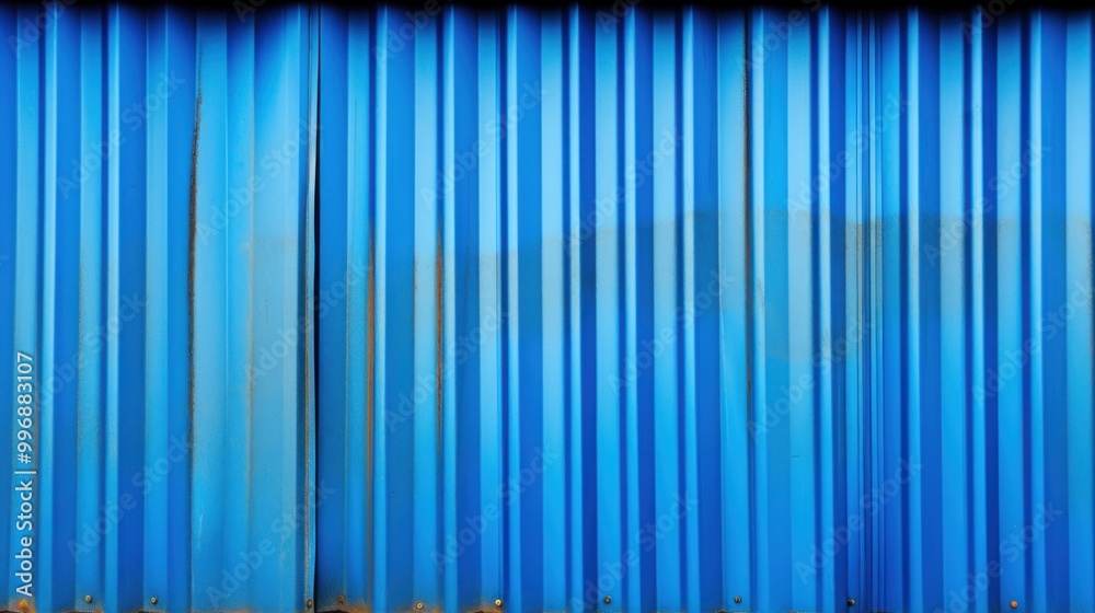 A vivid blue corrugated metal wall with streaks of rust creates an abstract, industrial visual, emphasizing texture and bold color contrasts. A vivid blue corrugated metal wall with streaks of rust creates an abstract, industrial visual, emphasizing texture and bold color contrasts.