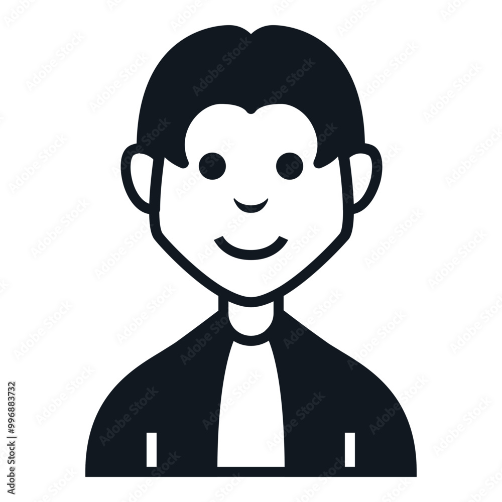 Korean Man Avatar Icon. People Character Smile Vector Illustration. Korean Man Avatar Icon. People Character Smile Vector Illustration.