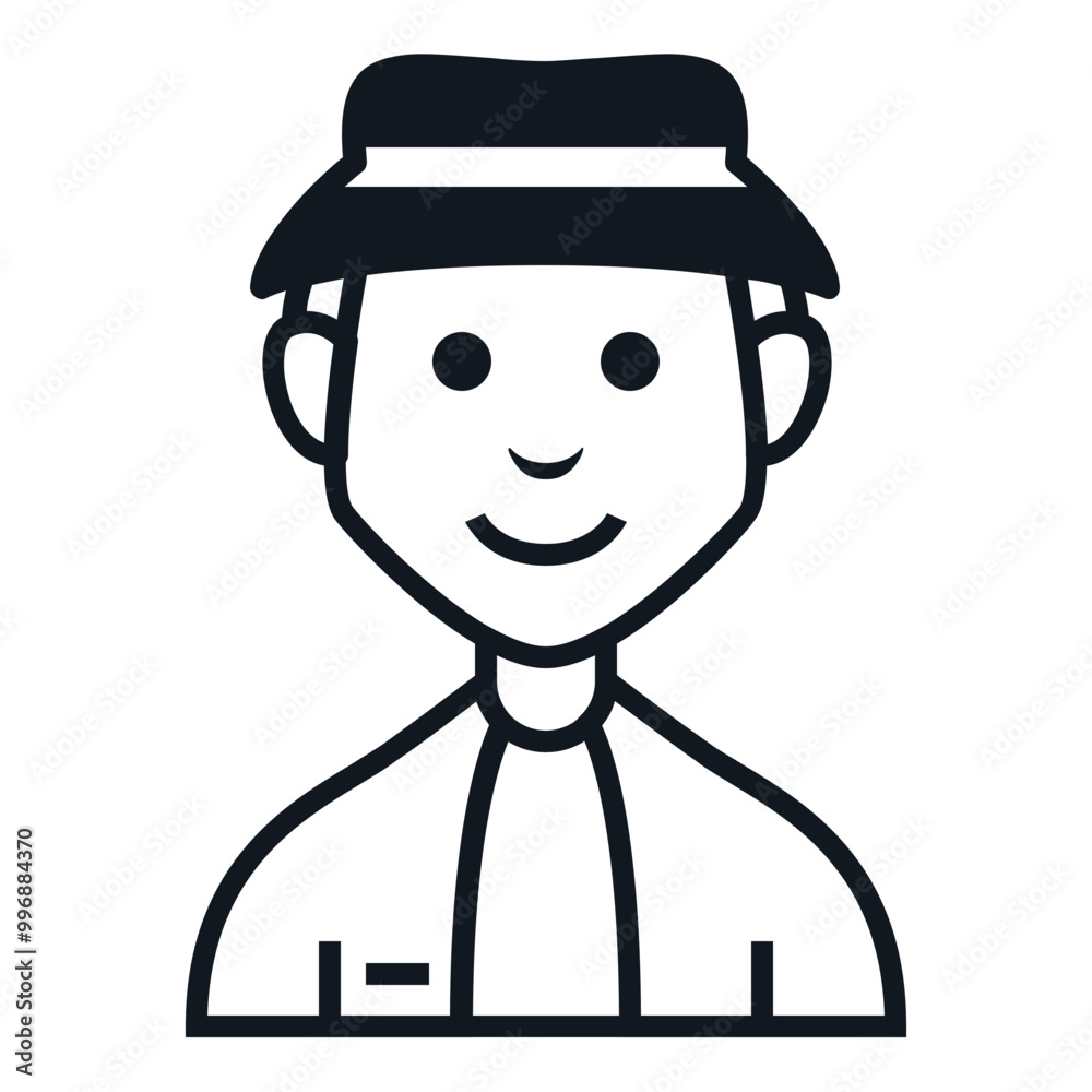 Gipsy Man Avatar Icon. People Character Smile Vector Illustration. Gipsy Man Avatar Icon. People Character Smile Vector Illustration.