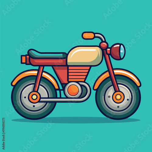 vintage scooter vector illustration Cartoon Vector Illustration. Flat Isolated Concept Cartoon Vector Style.