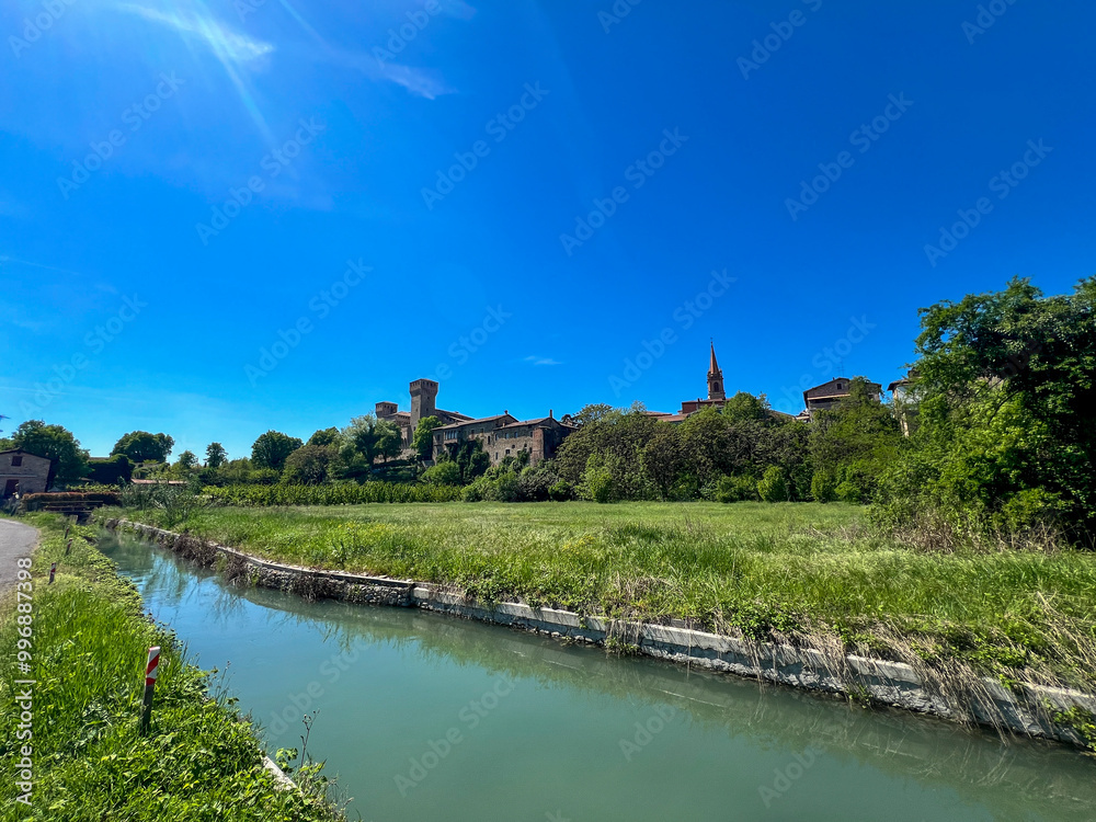 Vignola di Modena, irrigation canal. High quality photo Vignola di Modena, irrigation canal. High quality photo