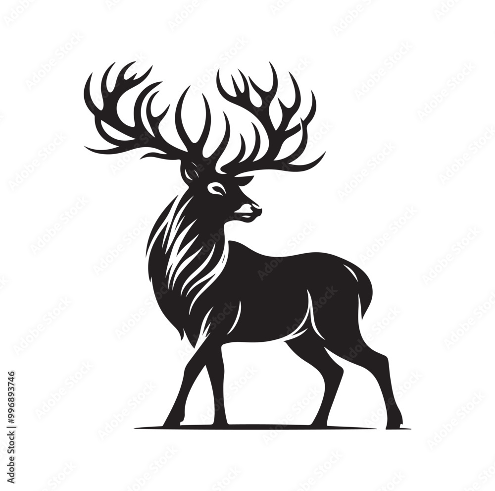 Obraz premium Deer silhouette, vector illustration design