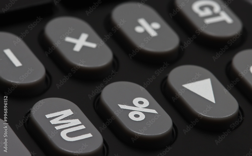 Black office calculator, close up keyboard Black office calculator, close up keyboard