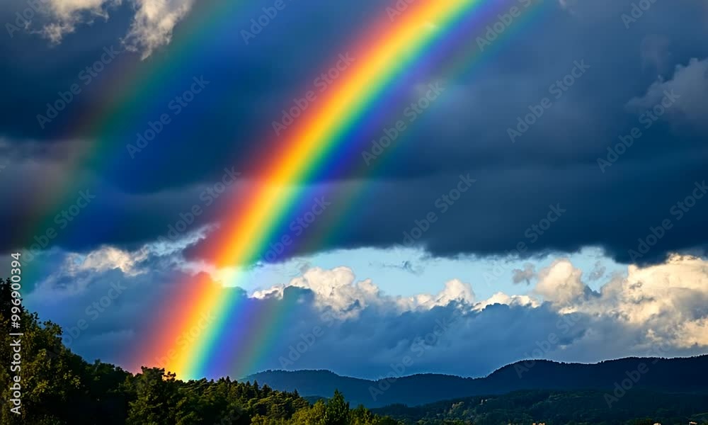 Double Rainbow Over Mountains Double Rainbow Over Mountains