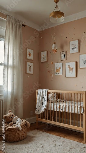 Cute baby room illustration.