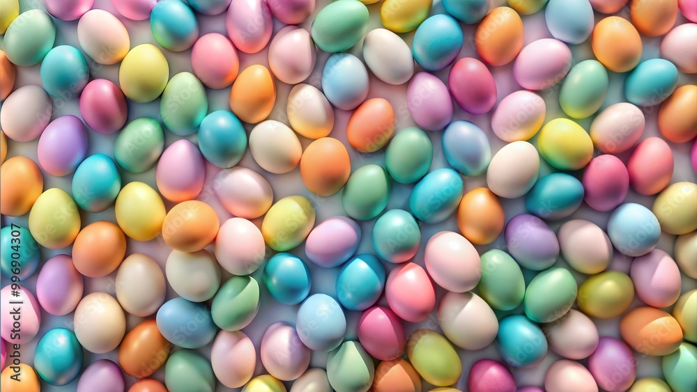 Abstract egg pattern background with overlapping colorful eggs in pastel tones and subtle shadows Abstract egg pattern background with overlapping colorful eggs in pastel tones and subtle shadows