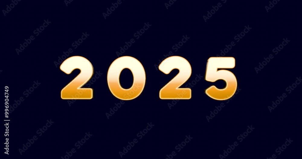 Metallic Golden New Year 2025 Text Animation Horizontal Metallic Golden New Year 2025 Text Animation Horizontal