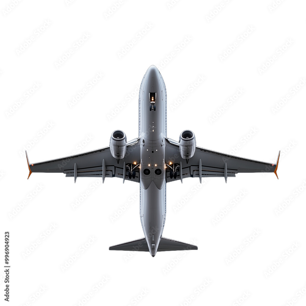 Commercial airplane flying towards the camera on a transparent background Commercial airplane flying towards the camera on a transparent background