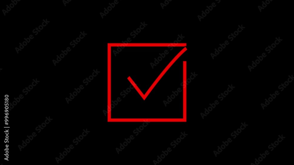 Animation of check mark square, simple check box, tick, sign in symbol. Check mark icon. Animation of check mark square, simple check box, tick, sign in symbol. Check mark icon.