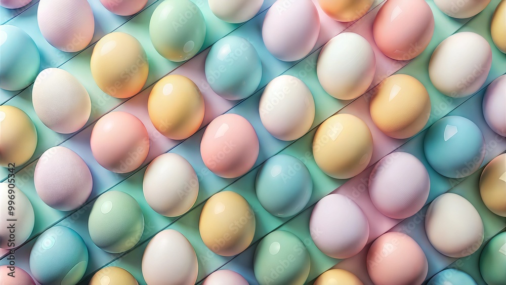 Abstract geometric background with overlapping pastel-colored egg shapes for festive design Abstract geometric background with overlapping pastel-colored egg shapes for festive design