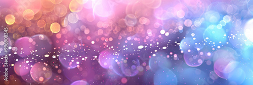 Abstract Rainbow Bokeh Lights with Soft Focus and Blurred Effect