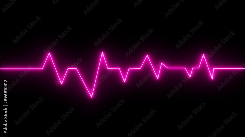 Glowing neon color heartbeat rate and pulse. heart bit signal animated. Glowing neon color heartbeat rate and pulse. heart bit signal animated.