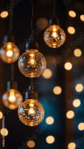 Wallpaper Mural Dreamy glowing hanging lights with a bokeh effect. Torontodigital.ca