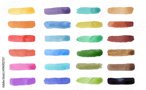 Trait rectangle étiquette coloré aquarelle multicolore	
