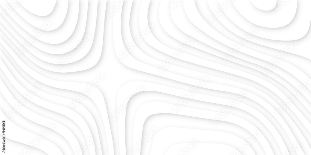 Obraz premium Abstract modern 3d Paper cut white background .white waves background ,paper art style, flyers posters prints .geometric background overlap layer. 