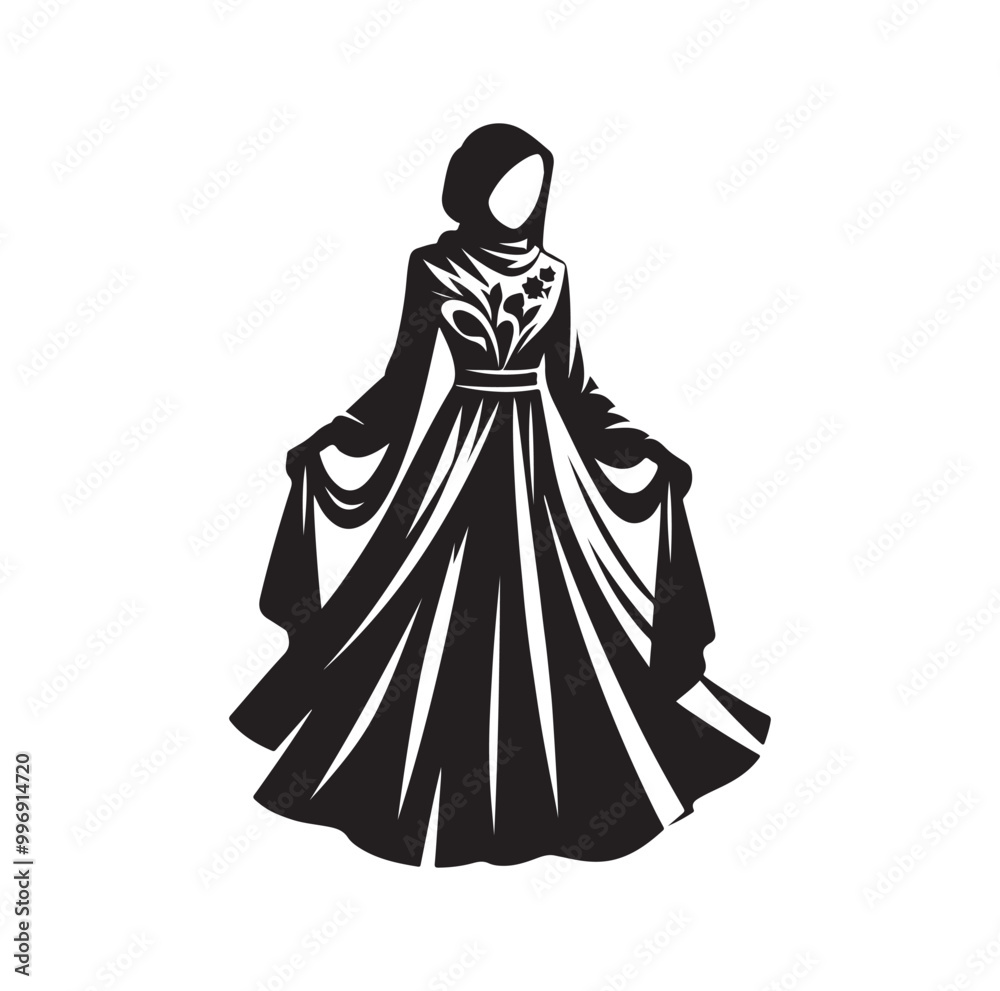 hijab style silhouette illustration vector hijab style silhouette illustration vector