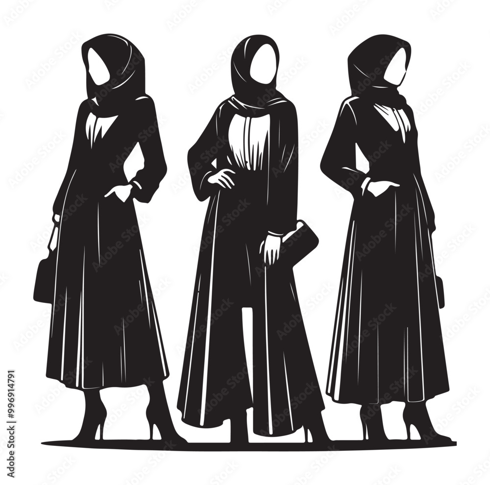hijab style silhouette illustration vector hijab style silhouette illustration vector