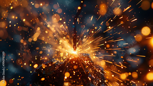 Glowing Sparks and Bright Particles from Welding Process