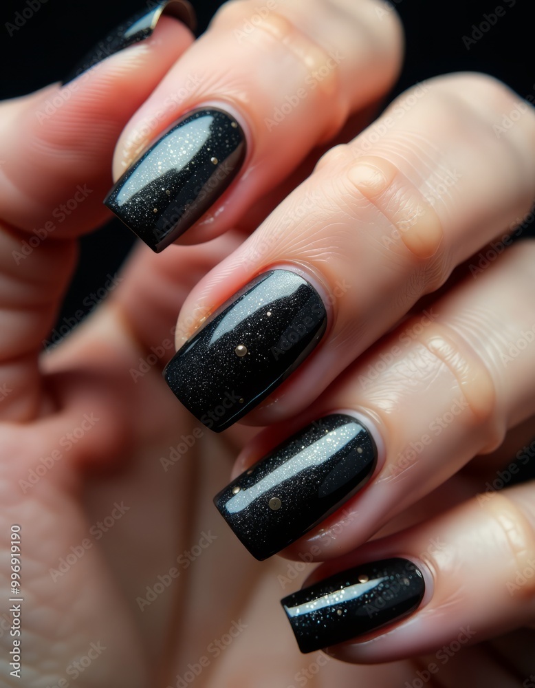 Red beautiful manicure on red and grey stylish background with copyspace flat lay style nail art Red beautiful manicure on red and grey stylish background with copyspace flat lay style nail art