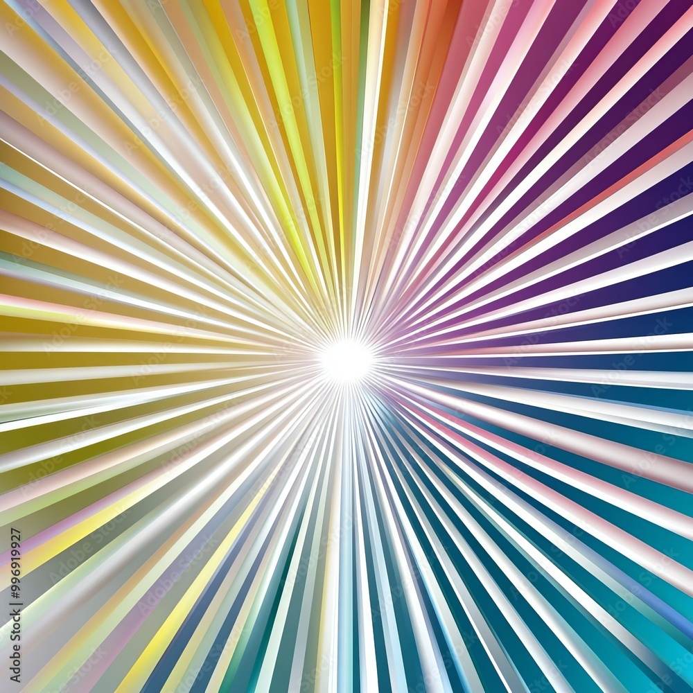 Colored rays of radiation on a silver background Colored rays of radiation on a silver background
