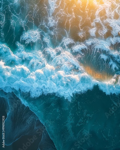 Vibrant and serene clean blue ocean texture evoking tranquility and natural beauty