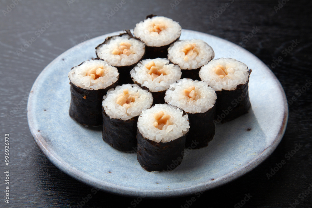納豆の細巻き 納豆の細巻き