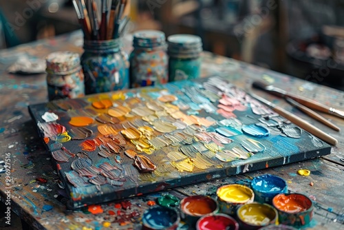 Creative oil painting studio  a space for artists to inspire and craft stunning masterpieces photo